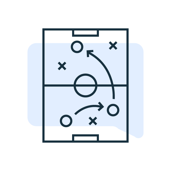 Sport playbook icon over speech bubble
